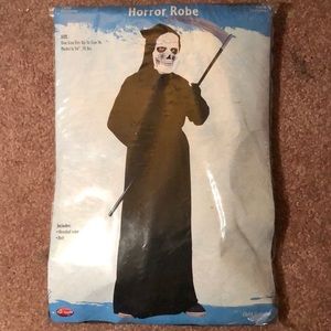 NIP Black Horror Robe With Hood And Belt - Child Costume